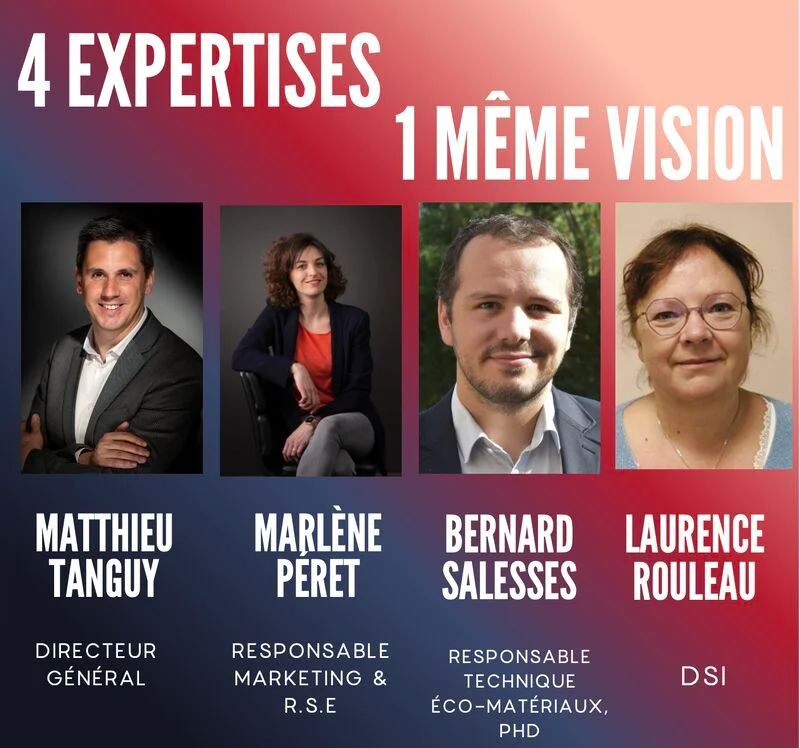 Chaux Saint-Astier : affiche « 4 expertises, 1 même vision »