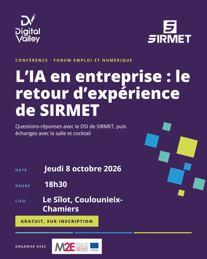 Affiche : Conférence — L'IA en entreprise, concrètement
