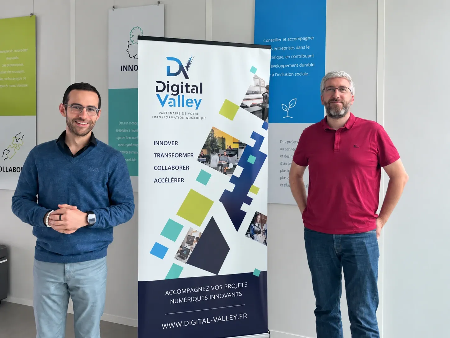 Aymeric Melotti et Guillaume Grall dans les locaux de Digital Valley