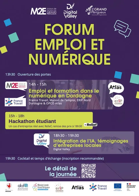 Affiche du Forum Emploi et Numérique, le 8 octobre 2026 au Sîlot à Coulounieix-Chamiers.
