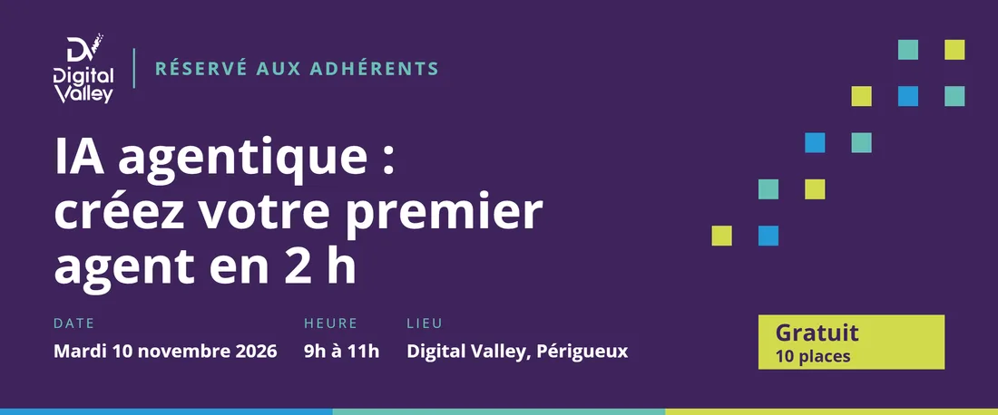 Affiche : IA agentique : créez votre premier agent en 2 h