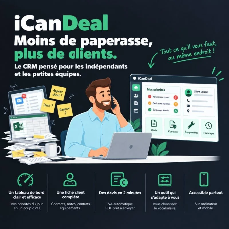 iCanDeal : le CRM pensé pour les indépendants et les petites équipes